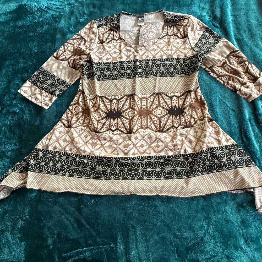 Stellah Black and Brown Patterned Tunic